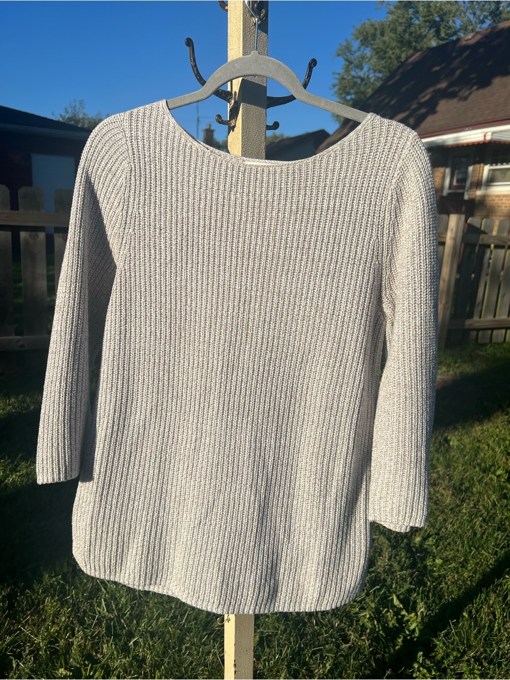 Old Navy Chunky Rib Knit Sweater Heather Gray Size M